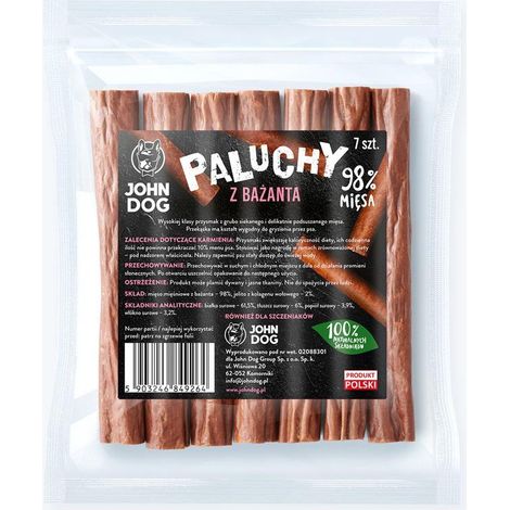 John Dog Golosinas - Palitos Premium 98% carne Paquete de 7 - Palitos de Faisán - 7 uds.