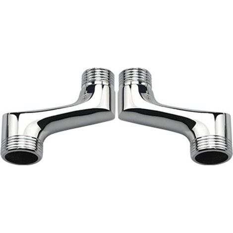 Rnemitery – Raccord de douche coudé de comptoir 2 pièces – Réducteur en laiton – Bras pivotant réglable – Connexion décalée G3/4 à G1/2 – Chrome (1/5)