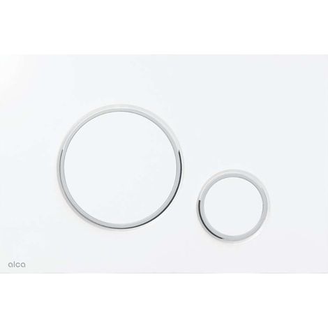 Alca Thin - Betätigungsplatte, antibakteriell, weiß matt/Chrom glänzend M776 (1/3)