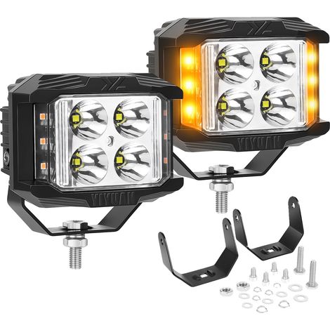 Luz de trabajo, impermeable, de alta luminosidad, 2 luces estroboscópicas. (1/2)