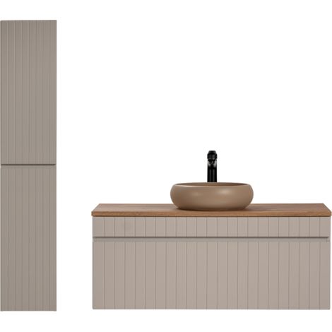 Ensemble meuble vasque à poser + colonne - 100 cm - Emblematic Cashmere - Livraison gratuite