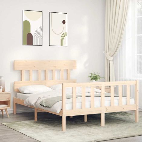Massivholzbett ohne Matratze 140x190 cm Kiefernholz vidaXL (1/5)