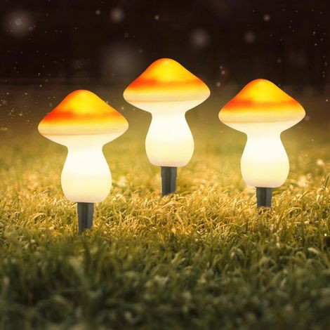 Pilzförmige Rasenlampe, Solar-Gartenleuchte, LED, wasserdicht, für Gartenwege (1/5)