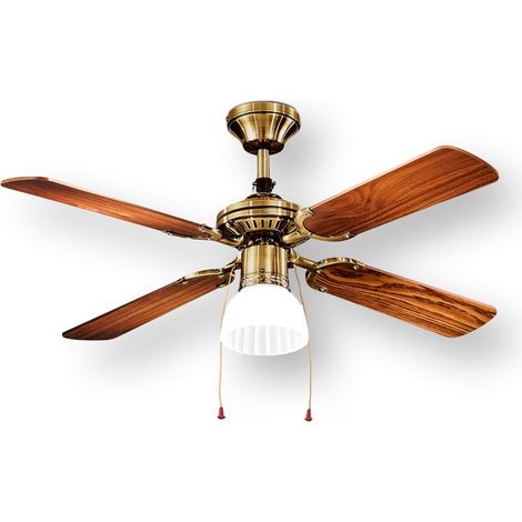 Ventilateur De Plafond Perenz 7064 Ob Avec Lumière, Noyer Foncé, D.105 Cm, 4 Pales, Moteur Ac 50W Silencieux, Ampoule E27 (1/3)
