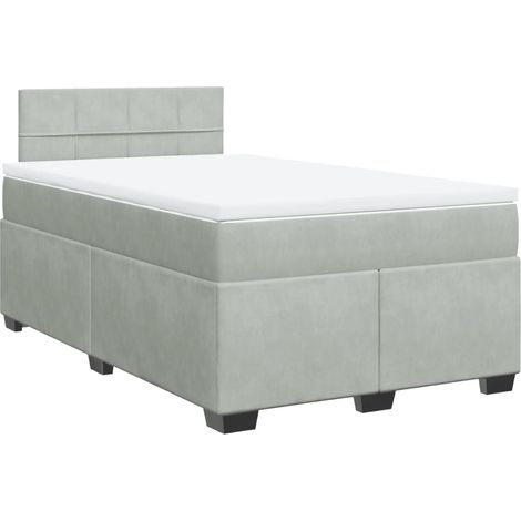 Maison Exclusive - Cama box spring con colchón terciopelo gris cl (1/5)