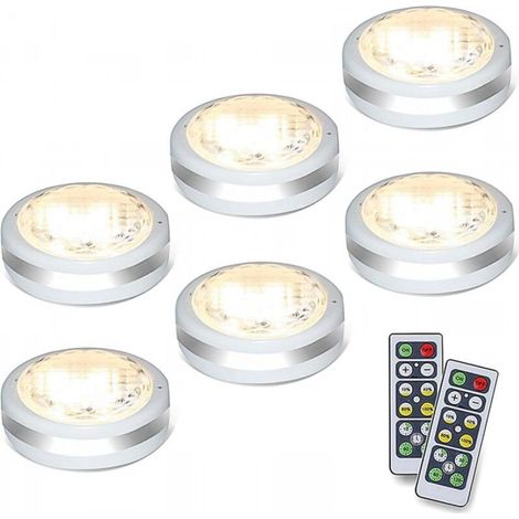 Lot de 6 lampes LED sans fil avec télécommande (1/5)