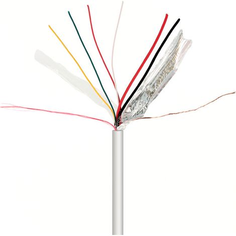 Tubo flessibile schermato 2x0,75+4x0,22mm Bianco (100m) Map2-4lszh