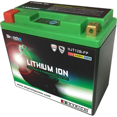 Batterie moto lithium 12V 5Ah – HJT12BFP – 300A de puissance de démarrage – Dimensions 150x65x130mm – Polarité + à gauche – Skyrich