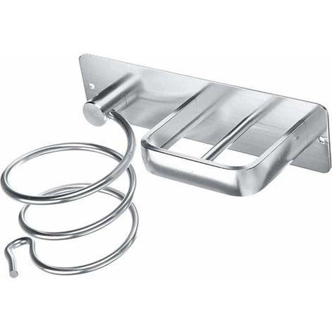 Green Mobility-Support Sèche Cheveux Aluminium Montage Mural Spiral Support Ssèche Cheveux fer à Lisser Spirale Organisateur de Support Suspendu Sèche Cheveux Hanger pour Fournitures de Salle de Bain (1/5)