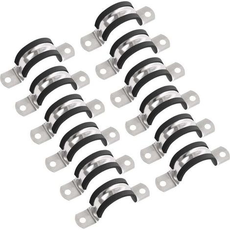 Colliers de serrage, 20 mm de diamètre, sangle de tuyau en acier inoxydable 304, collier de serrage pour tube, tuyau ou cordon métallique (12 pièces) (1/4)