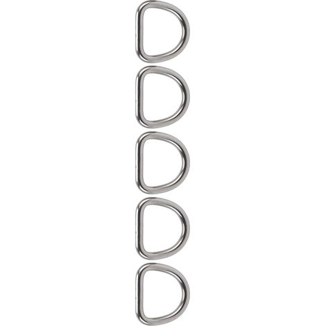 5 Stück D-Ringe aus nahtlosem, halbkreisförmigem Edelstahl 316, 6 x 33 x 30 mm (1/5)
