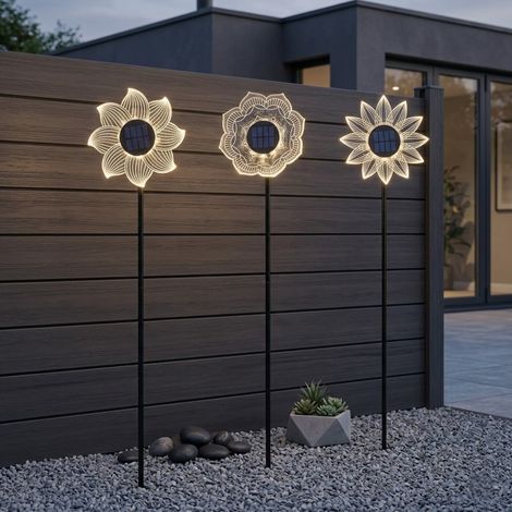 Lunaria Triple Bloom Solar Stake Lights (1/2)
