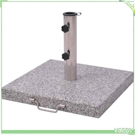 Pied de parasol - FAFEICY - 40550 - Diamètre 45 cm - Granit poli & acier inoxydable - Poids 29 kg (1/5)