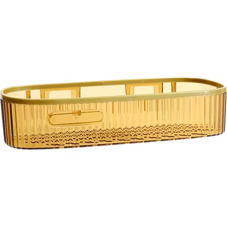 Étagère murale de rangement sans perçage pour douche et salle de bain, idéale pour la maison. Longue bande ambrée. (1/5)