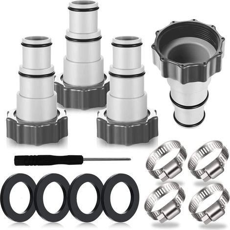 Adaptateur Tuyau Piscine, Adaptateur Piscine, Adaptateur Tuyau Piscine, Raccord pour Tuyau Piscine Ø 32 et 38 mm (1/5)