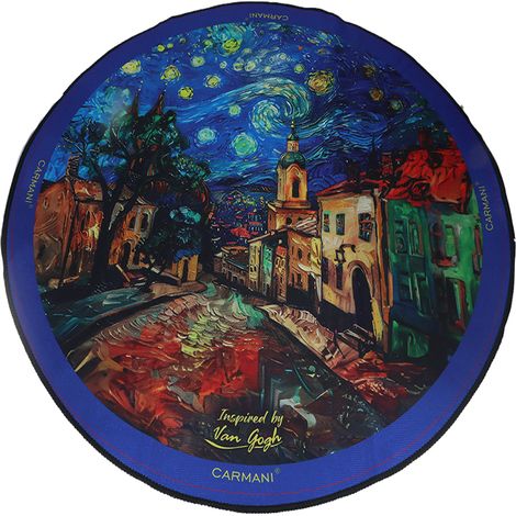 Tapis rond de sol inspiré du tableau de Van Gogh, art de Carmani, 60 cm (1/2)