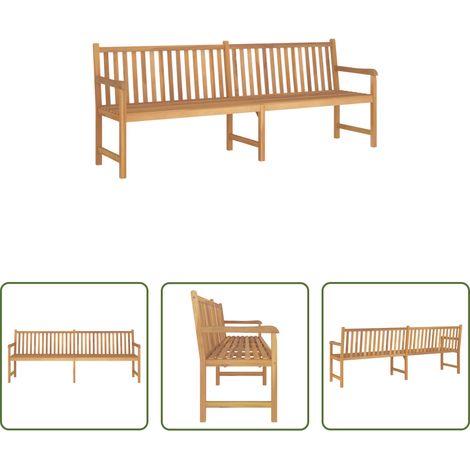 vidaXL Gartenmöbel Teak - Gartenbank 228 cm Massivholz Teak (1/5)
