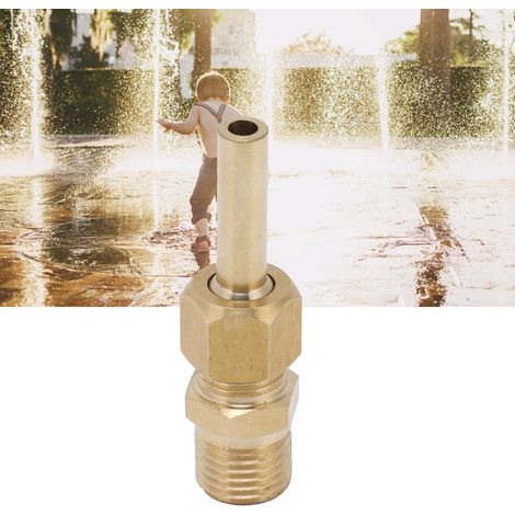 Boquilla de fuente de cobre G1/4, cabezal rociador ajustable, latón para estanques, jardines y decoración [chorro de agua ajustable] – Material: Cobre – Para sistemas de fuentes (1/5)