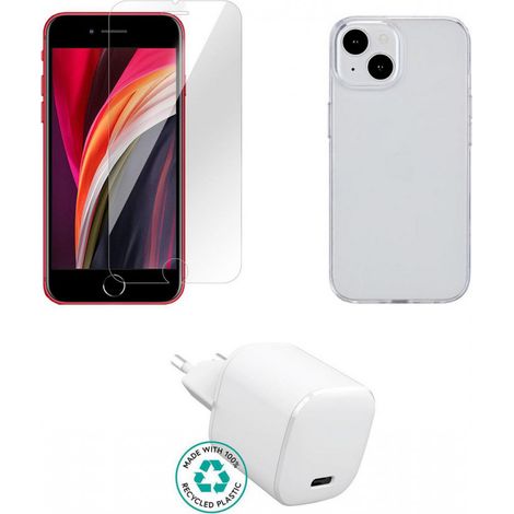 Chargeur secteur transparent/blanc eSTUFF ES-KIT-iphse(2022)
