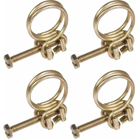 4x Collier de serrage double fil en métal zingué Gaine Tuyau Câble Tube Fixation Electroménager Ventilation Serre-joints, 50 - 55mm (1/2)