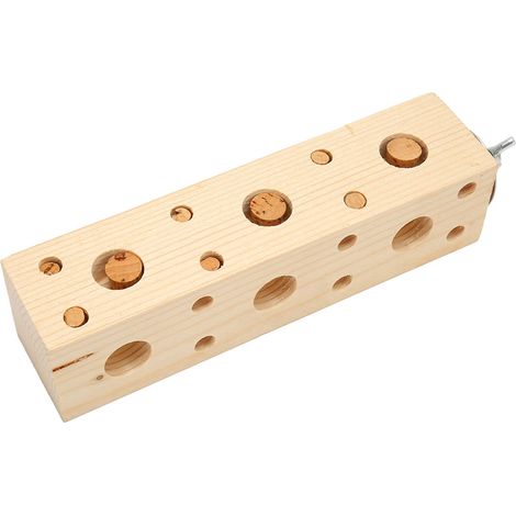 Blocs de bois à mâcher pour oiseaux, puzzles pour perroquets, jouets d'entraînement à la recherche de nourriture, jouets de dentition en bois à déchiqueter et à mâcher, type long (1/5)