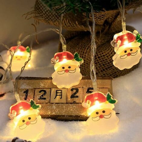6 m 40 LED Guirlande Lumineuse De Noël Père - Lumière LED En Forme De Bonhomme De Neige À Piles Pour La Décoration De Fête (1/5)
