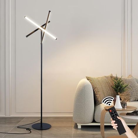 Ganeed LED Floor Lamp,Modern Tall Standing Lamps with 3 Lights,30W 3 Color Temperature & Stepless Dimmable Brightness with Remote,66.5 in Corner Lamp for Living Room, Office, Hotel, Bedroom (1/5)