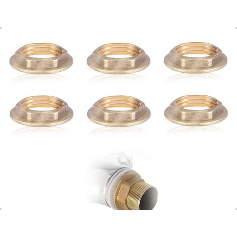 Lot de 6 Écrous de Blocage Hexagonaux,Écrou Hexagonal en Laiton,Pour Éviers,Robinets,Salles de Bain et Accessoires de Plomberie(1/2) (1/5)