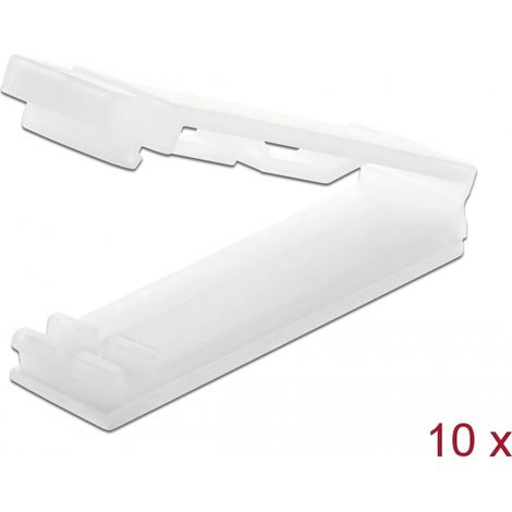 Delock Portacable plano con clip de bloqueo autoadhesivo natural 10 piezas
