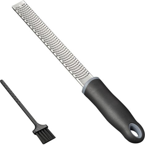 Lntyq Zesteur d'Agrumes & Râpe à Fromage Manuelle, Râpe Fine pour Parmesan, Citron, Coconut, Muscade, Chocolat et plus, 33cm, Lames Tranchante en Acier Inoxydable