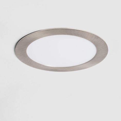 LED Einbaustrahler flach 12W Rund SuperSlim Silber Ausschnitt Ø 155mm 3000K Warmweiß (1/5)