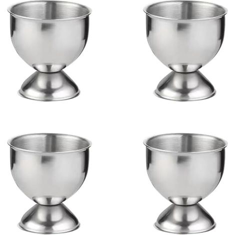 4er-Set Eierbecher aus Edelstahl – Für kleine Eier – Silber (1/4)
