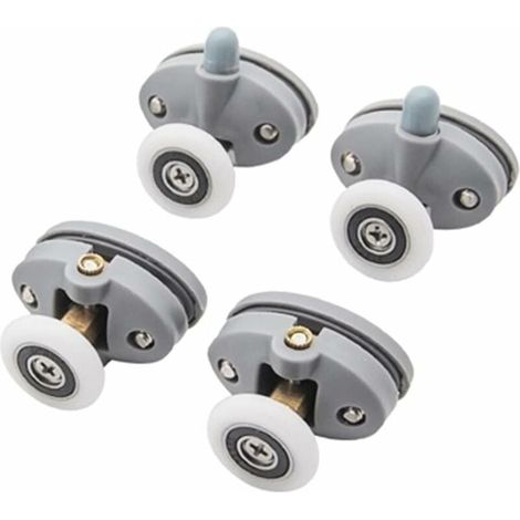 Porte De Douche Roues Runner, Poulies en Plastique ABS Rouleaux De Portes Coulissantes pour roulettes De Douche Cabine Salle De Bain (Color : 2pcs up 2pcs Down, Size : 23mm)-LIAIKI (1/5)