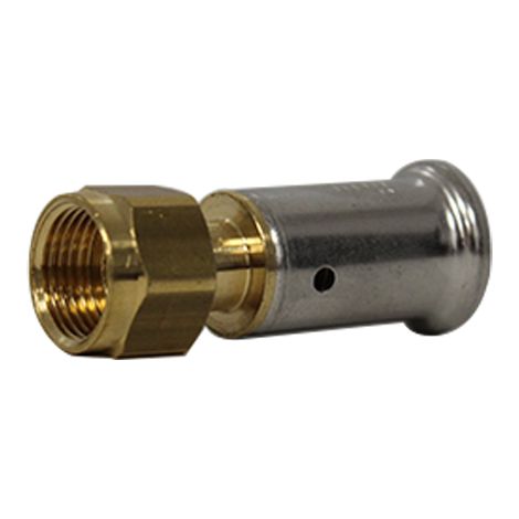 Raccord droit écrou libre laiton multicouche à sertir TH ou BE Ø16x2.0-3/8