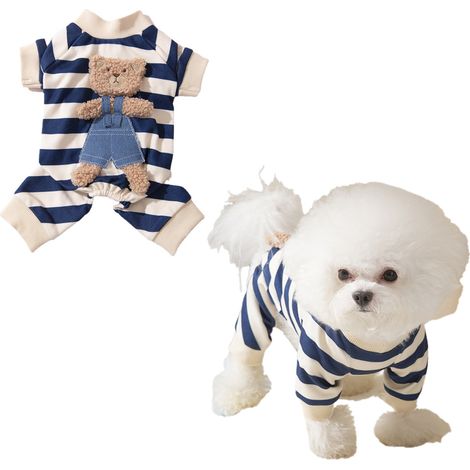 Pyjama Pour Chien - Combinaison 4 Pattes En Coton - Vêtement D Été Pour Petit Chien Et Chat - Taille S M L Xl (1/5)