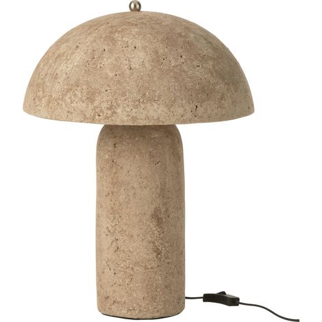 Lampe champignon en papier mâché beige design naturel - Beige naturel effet pierre (1/4)