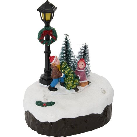 Villaggio di natale illuminato con albero di natale a forma di lampada multicolore a 3 led, alimentato a batterie, 3 modelli assortiti - Atmosphera créateur d'intérieur (1/5)
