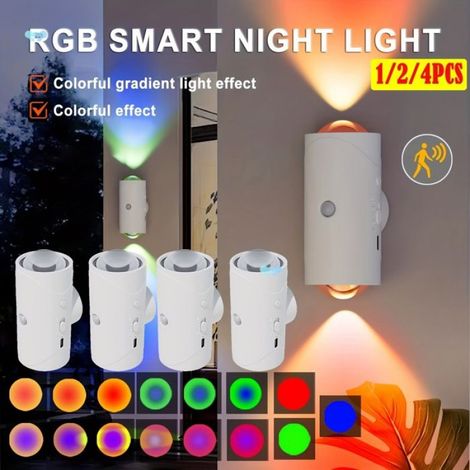 1 ampoule LED fine avec veilleuse et détecteur de lumière, support pour 3 lampes (1/5)