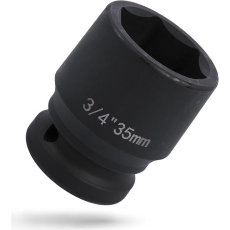 Douille à choc 3/4" - 35 mm - 6 pans - Douille à choc en acier Cr-V - Pour visseuse à percussion (1/5)