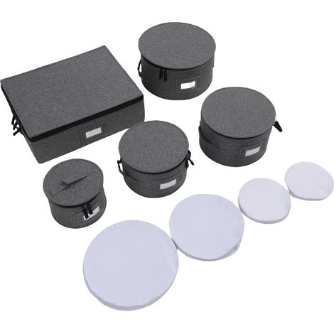5PCS Set Containers Rangement Porcelaine Coque Dure – Boîtes Déménagement avec Séparateurs Vaisselle Verres Mugs Assiettes Salad (1/5)