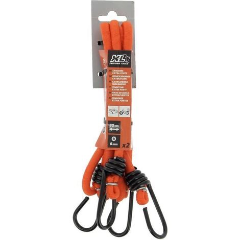 Set di 2 Cinghie Elastiche / Tendeurs - XL PERFORM TOOLS - Diametro 10 mm - Lunghezza 80 cm (1/4)