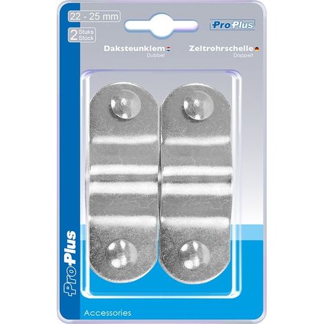 Abrazadera para tienda de campaña doble 22-25mm 2 piezas en blister (1/5)