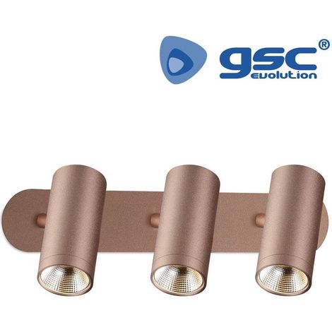 Spot de plafond 3 éléments linéaires GU10 Cuivre GSC 202000003
