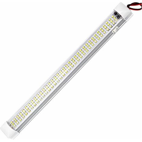 1pcs Barre lumineuse à LED d'intérieur 12 V 108 bandes lumineuses LED bande LED 12 volts avec interrupteur pour voiture camion lit fourgon bateau cargo armoire de remorque fermée éclairage