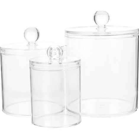 Boîte à cotons-tiges OUNONA 3 pièces 3 pièce pour la salle de bain (1/5)