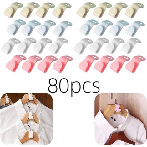 80 crochets crochets de fixation pour cintres crochets de liaison crochets pour sacs (multicolores, 1,8 x 4,5 cm) (1/5)