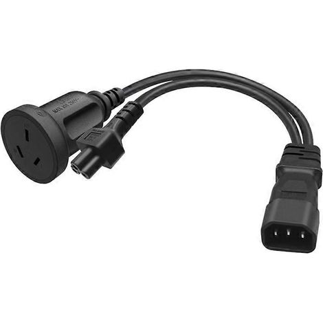 Câble adaptateur en Y IEC320 C14 mâle vers C5+AU femelle à 3 broches (1/5)