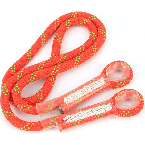 Corde d'escalade de 120 cm avec système de freinage et longe antichute, orange. (1/5)