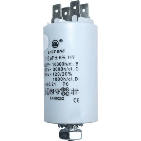 CONDENSATEUR PERMANENT 7.5 MF 450 V POUR SECHE LINGE - 9010306 (1/2)