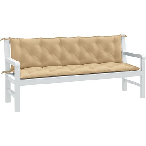 Gartenbank-Auflagen 2 Stk. Melange Beige 180x50x7 cm Stoff